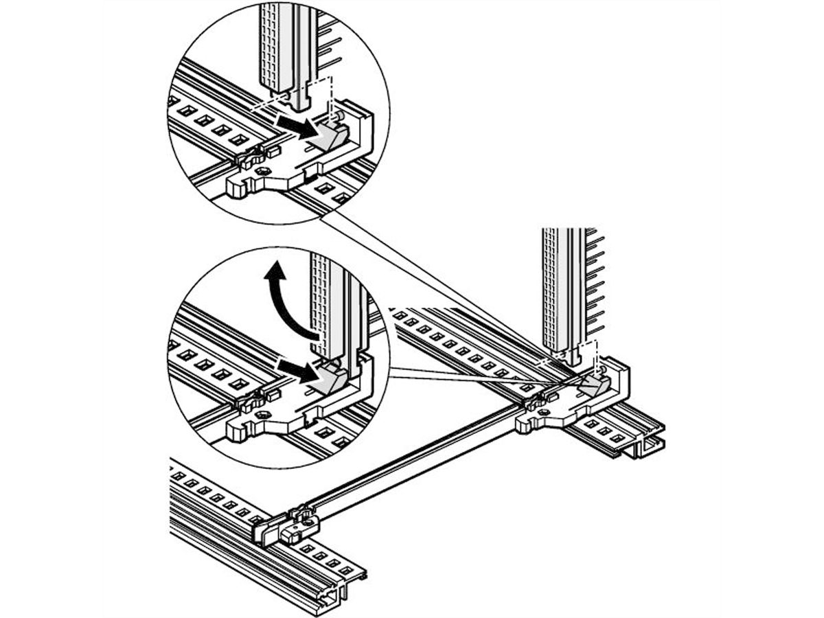 SCHROFF Führungsschiene, 160 mm, mit integrierter Befestigung für Steckverbinder - FUEHRSCH-STECKVERB.ROT 160T(2)