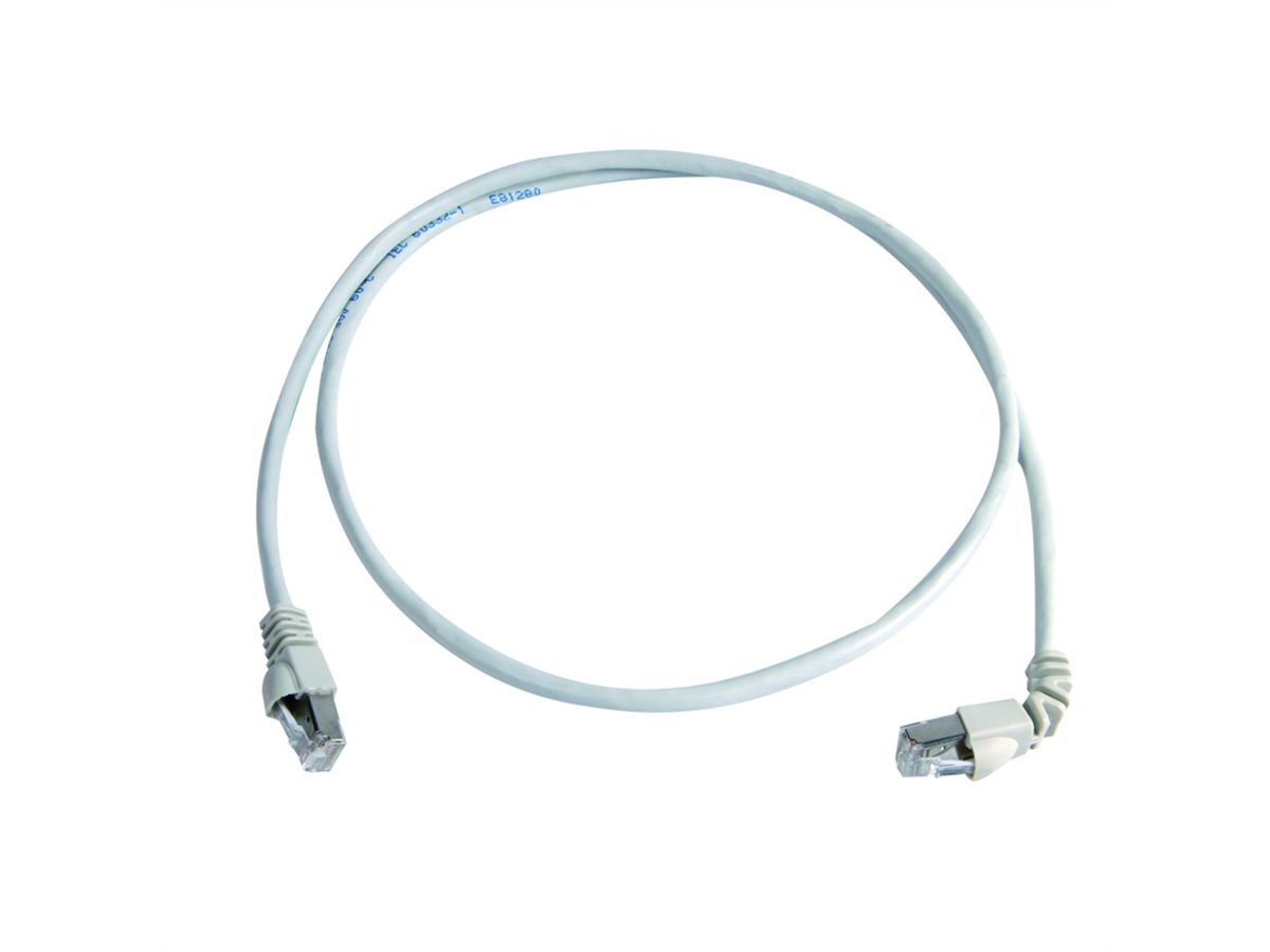 TELEGÄRTNER Patchkabel S/FTP Cat.6A (ISO/IEC), MP8 FS500, LSZH, 1x90°, 1:1, weiß, 2 m