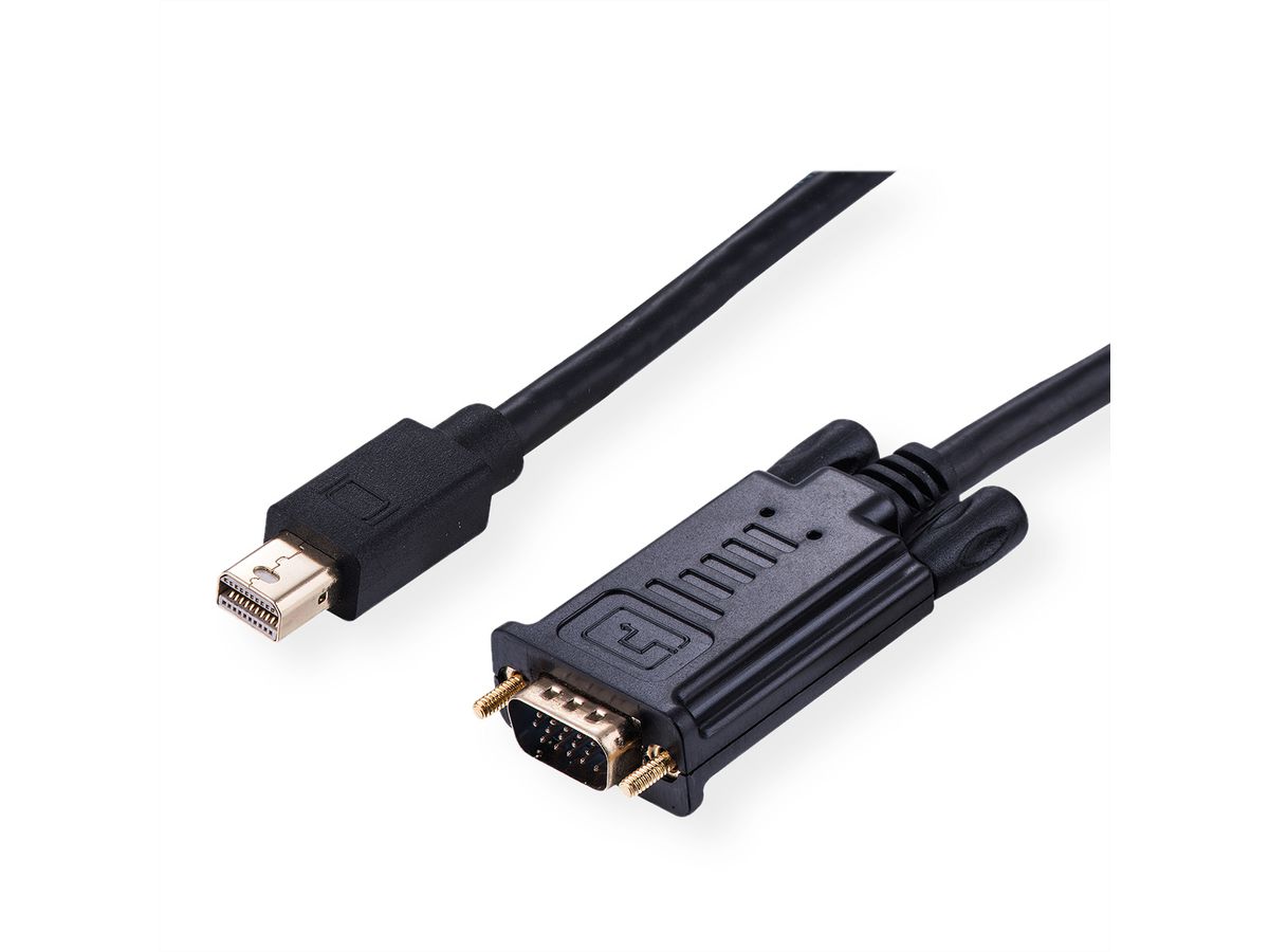 VALUE Kabel Mini DisplayPort-VGA, Mini DP ST - VGA ST, schwarz, 1,5 m