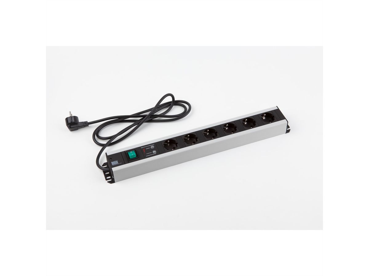 BACHMANN Handwerkerleiste 6x Schutzkontakt, Überspannungschutz, Schalter