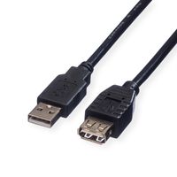ROLINE USB 2.0 Verlängerungskabel, Typ A-A, ST/BU, schwarz, 1,8 m
