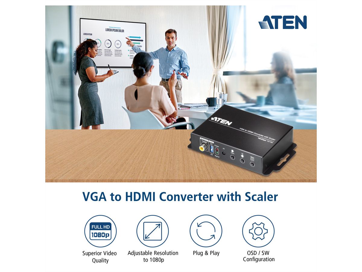 ATEN VC182 VGA zu HDMI Konverter mit Skalierfunktion