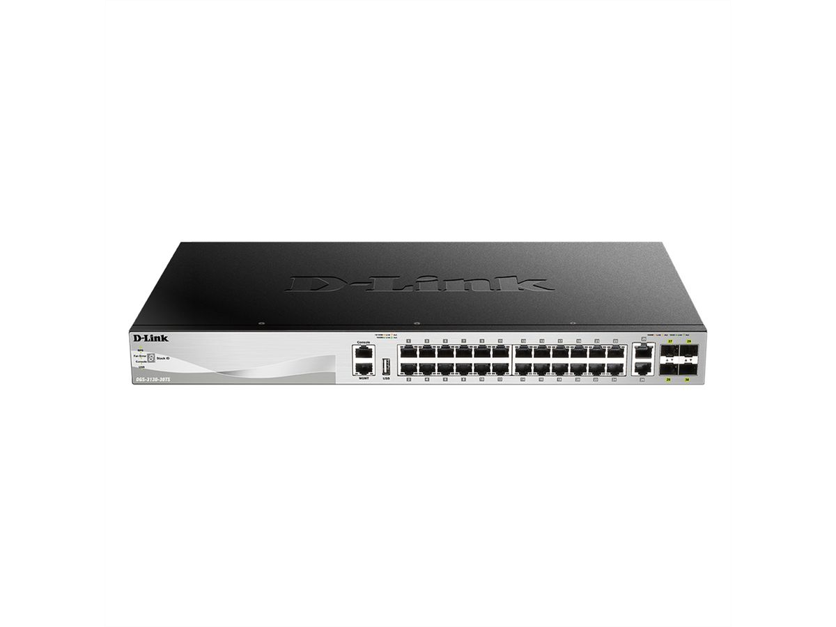 D-Link DGS-3130-30TS/E 30Port Switch, Layer 3 Gigabit Stack (SI)