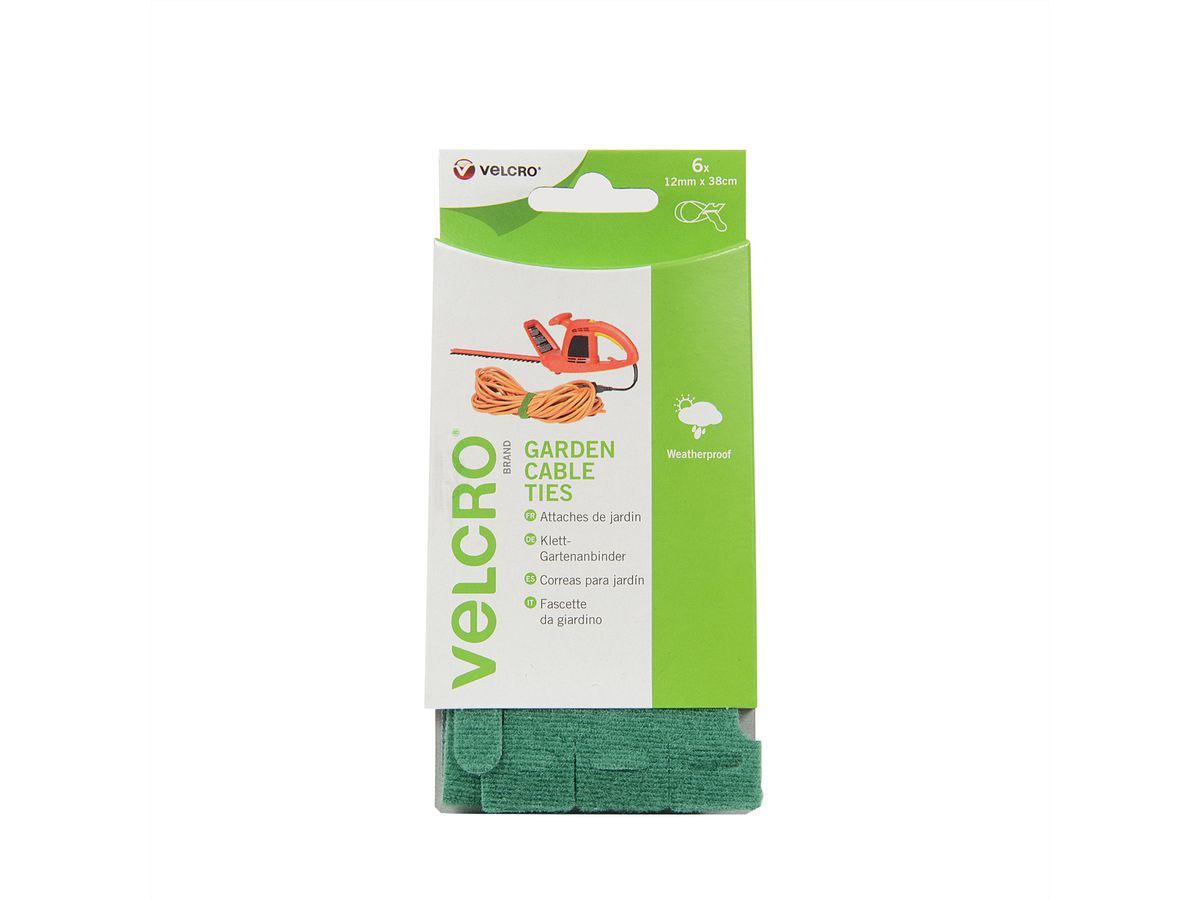 VELCRO® ONE-WRAP® wiederverwendbare Klettstreifen für den Garten, ONE-WRAP® Streifen 12mm x 38cm x 6 Grün