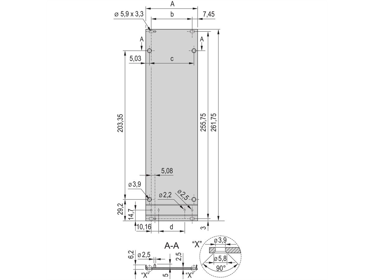 SCHROFF Frontplatte für Kassetten, Schirmbar mit EMV-Textildichtung - KAS FPL EMV TEXTIL 6HE 28TE