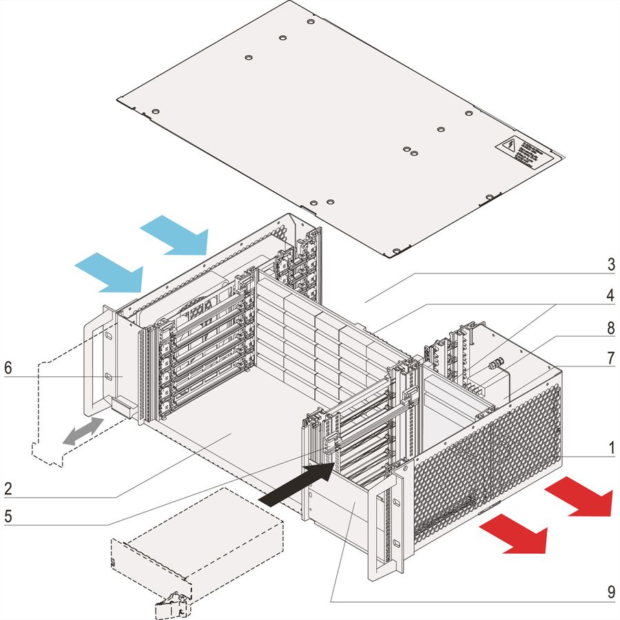 SCHROFF 3 HE, 6 Slot, mit Rear I/O, für 19"-Netzgerät - BGTR 3HE 275T 6SL CPCI 19"