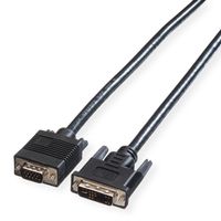 ROLINE DVI-VGA-Kabel, DVI (12+5) ST - HD15 ST, 5 m