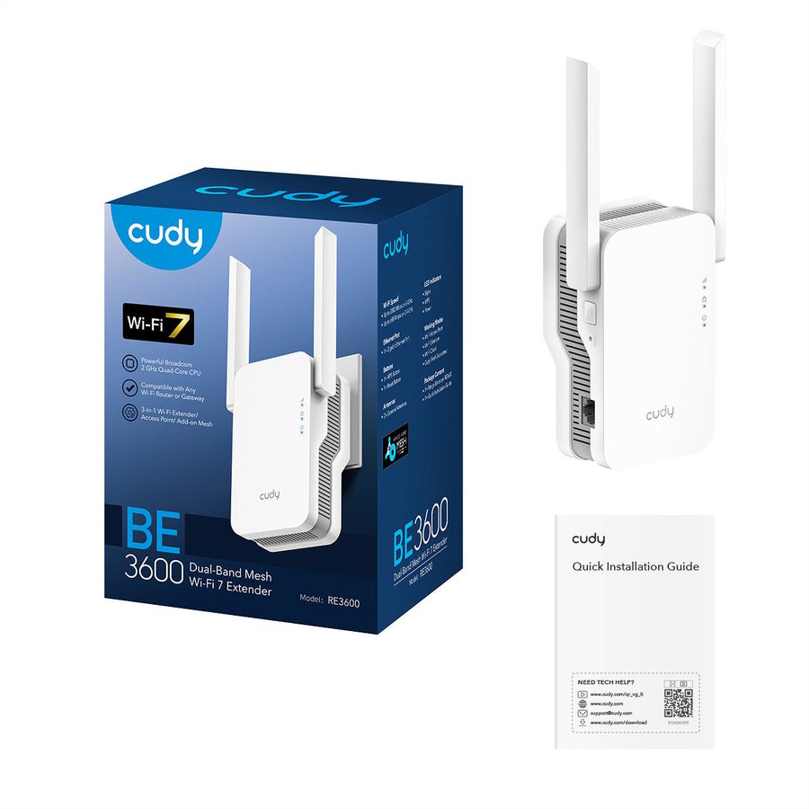 CUDY RE3600 BE3600 WiFi 7 Mesh Repeater