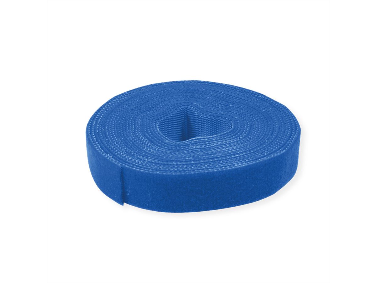 VALUE Klettband auf Rolle, 10mm, blau, 25 m