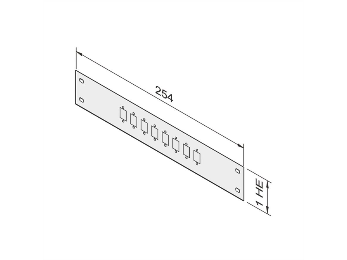 SCHROFF 10"-Frontplatten - FRONTPLATTE 10" 8 PORTS SC