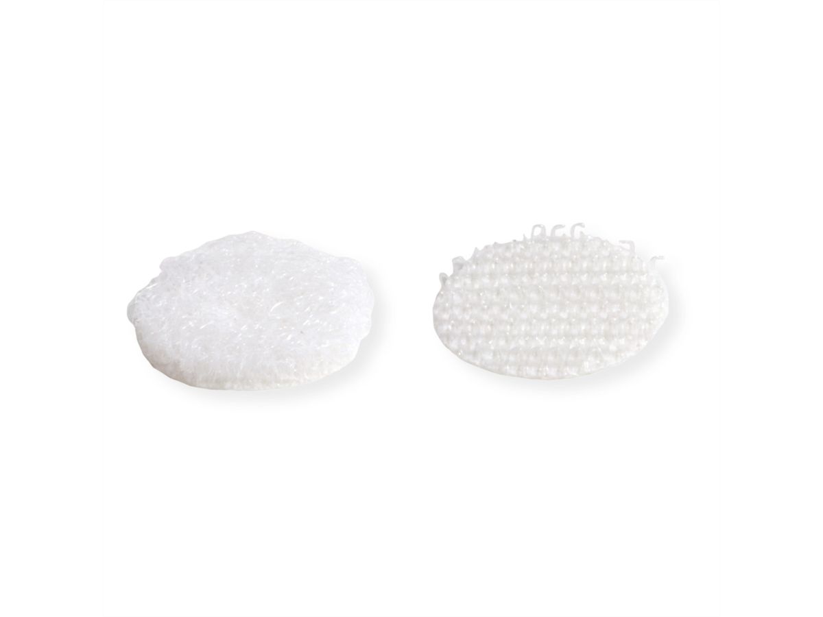 VELCRO® Klettpunkte Selbstklebend, Haken & Flausch 16mm x 16 sets Weiß