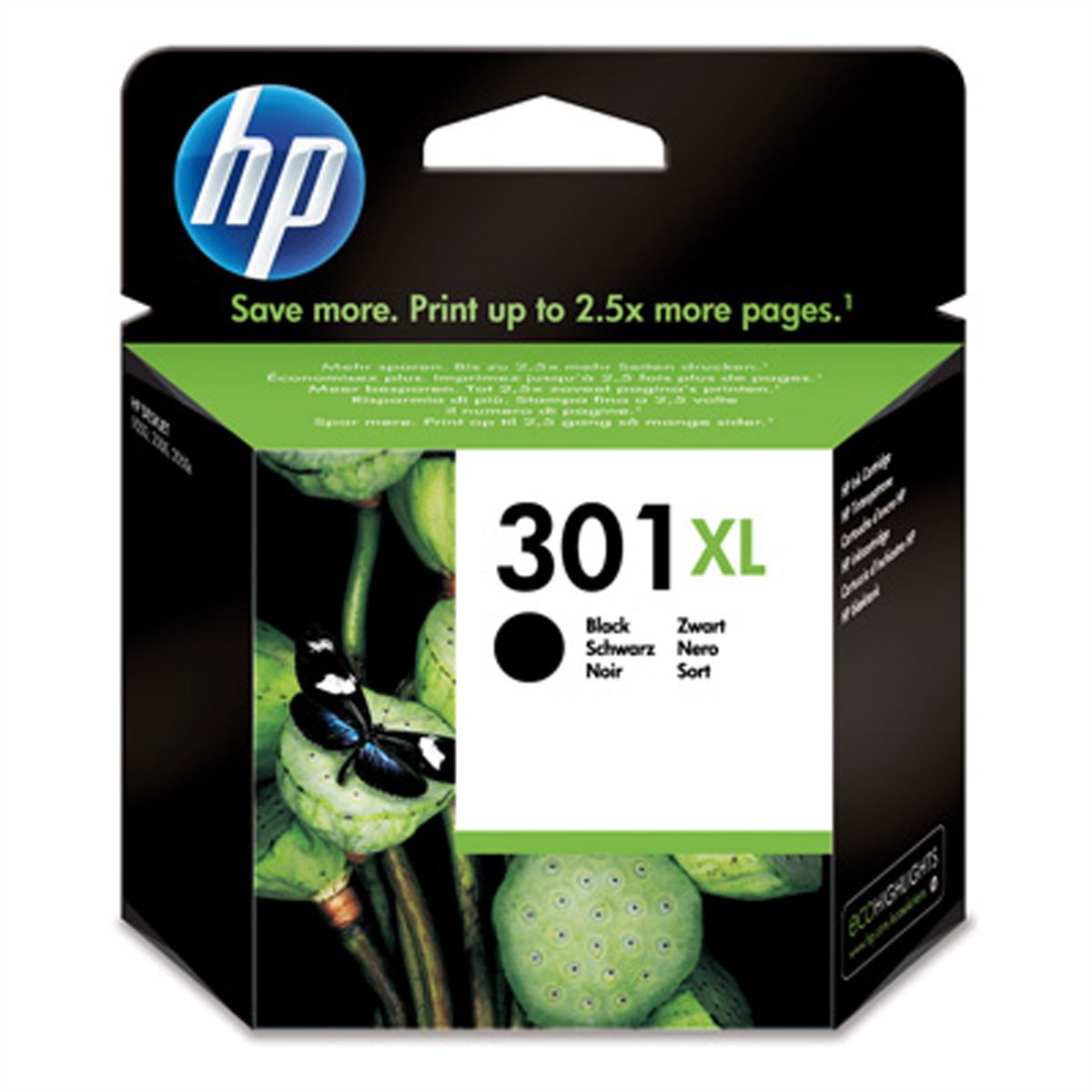 CH563EE, Nr. 301XL, Druckpatrone, schwarz, 8ml, 480 Seiten, für HP Dekjet 1000 / 1050 / 2050AIO / 3000 / 3050AIO