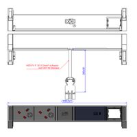 BACHMANN DESK2 2xUK 1xUSB C 60W 1xCM, 0,2m GST18 INOX United Kingdom