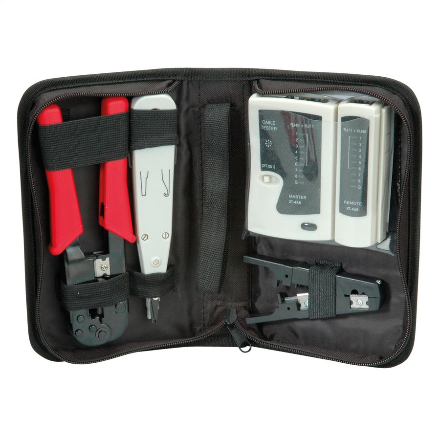 VALUE Netzwerk Werkzeug-Set, 4-teilig, mit Tasche