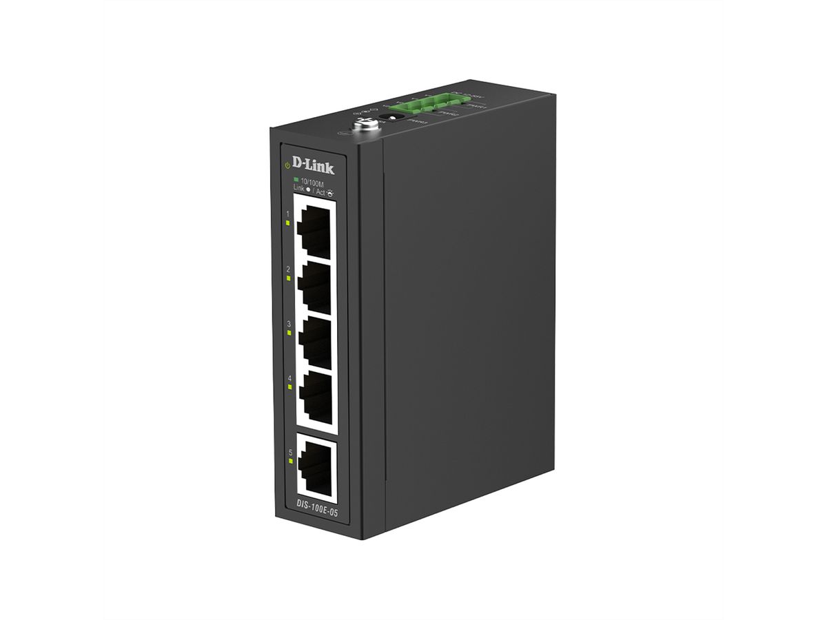 D-Link DIS-100E-05 5-Port Switch, Industrial Fast Ethernet Unmanaged