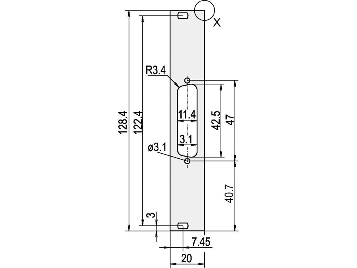 SCHROFF Frontplatten für D-Sub Steckverbinder - FRONTPR. 3HE 4TE 1X25 POLIG