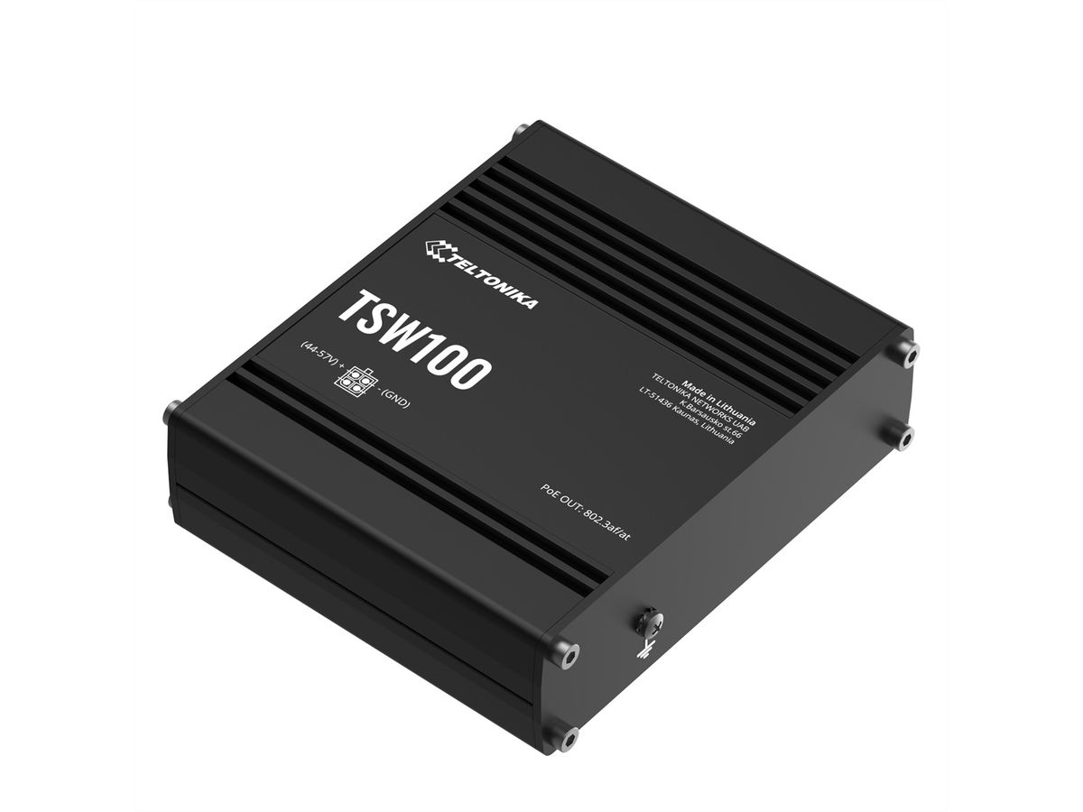 TELTONIKA TSW100 Industrial Switch Unmanaged PoE+ Gigabit