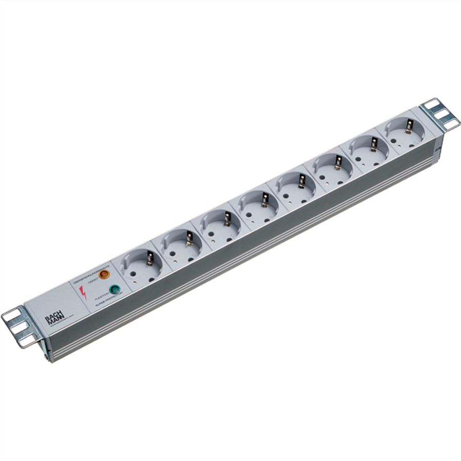 BACHMANN 19" Steckdosenleiste 8-fach mit ÜS ohne Schalter