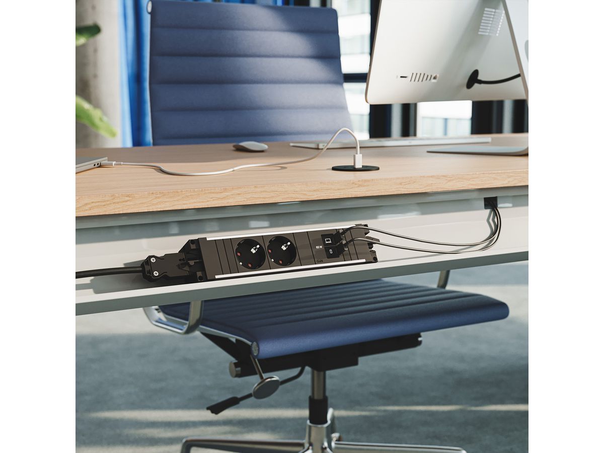 BACHMANN STEP ALU 2xCEE7/3, 1xUSB C/C 65W