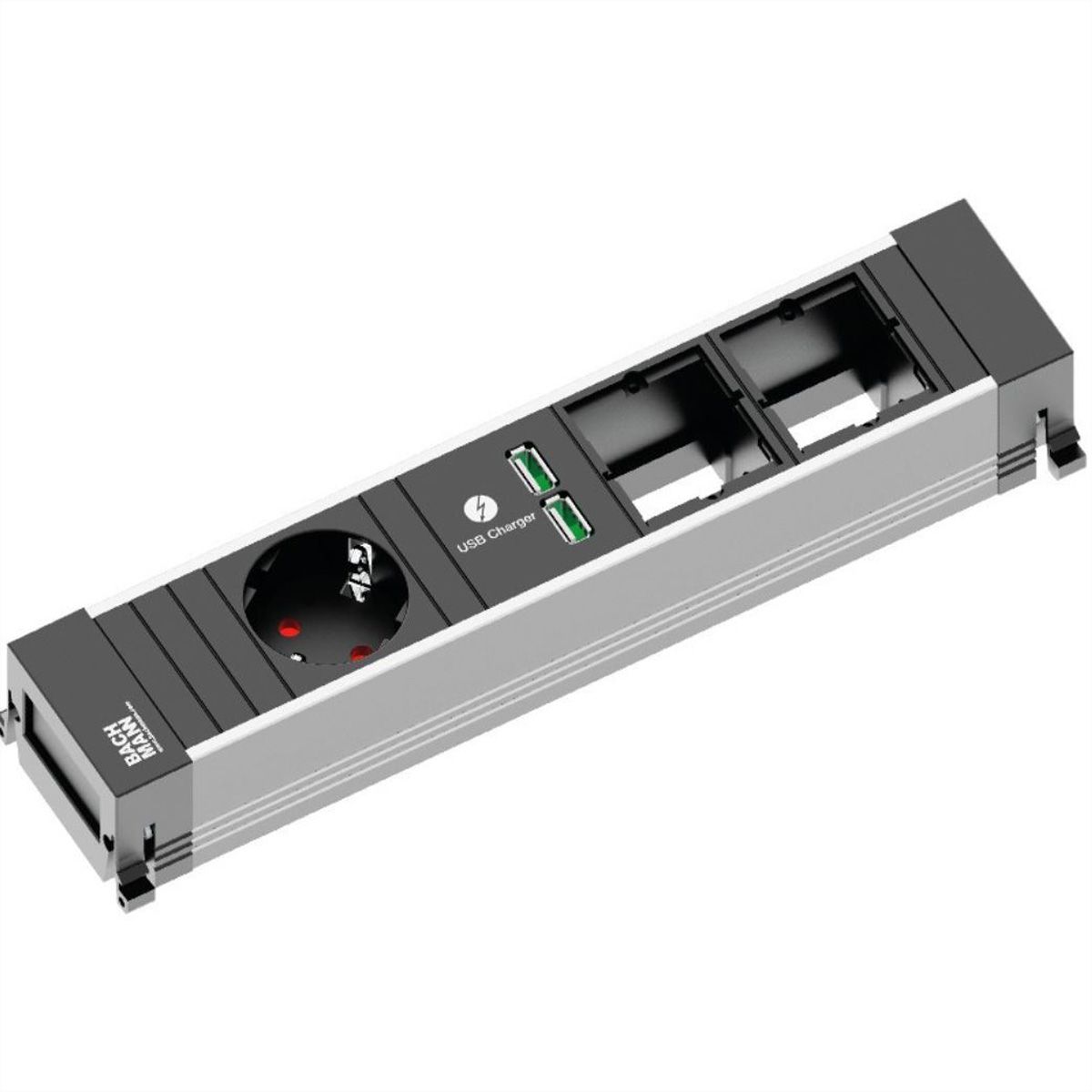 BACHMANN POWER FRAME Medium 1x Schutzkontakt 1x USB Charger 2x ABD
