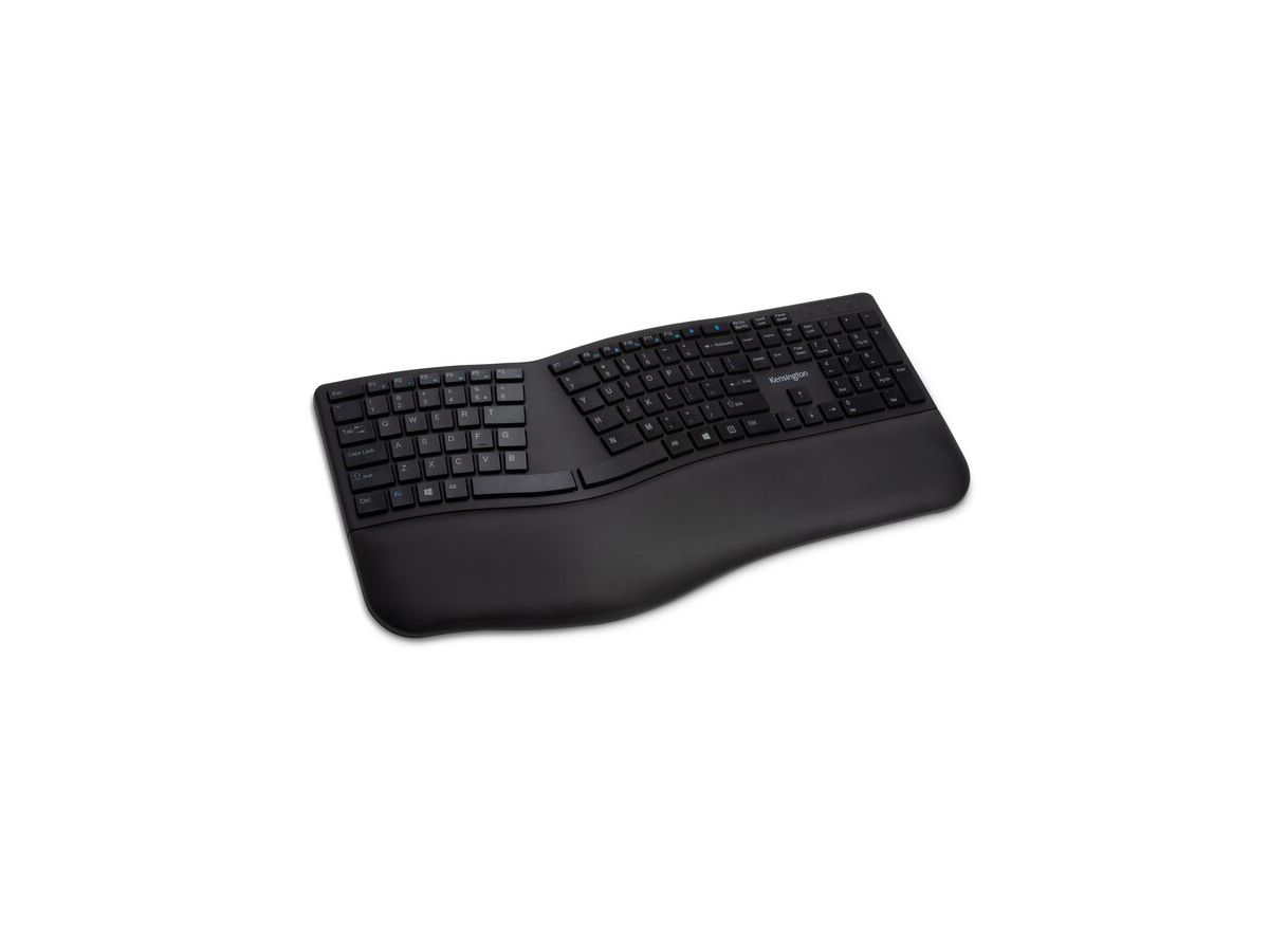 Kensington Pro Fit Ergo Tastatur RF Wireless + Bluetooth QWERTY US Englisch Schwarz