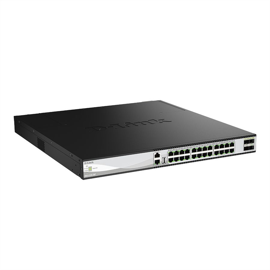 D-Link DXS-3130-28P/E 28-Port 10G Switch, Managed Stackable PoE++ 25G-Uplinks