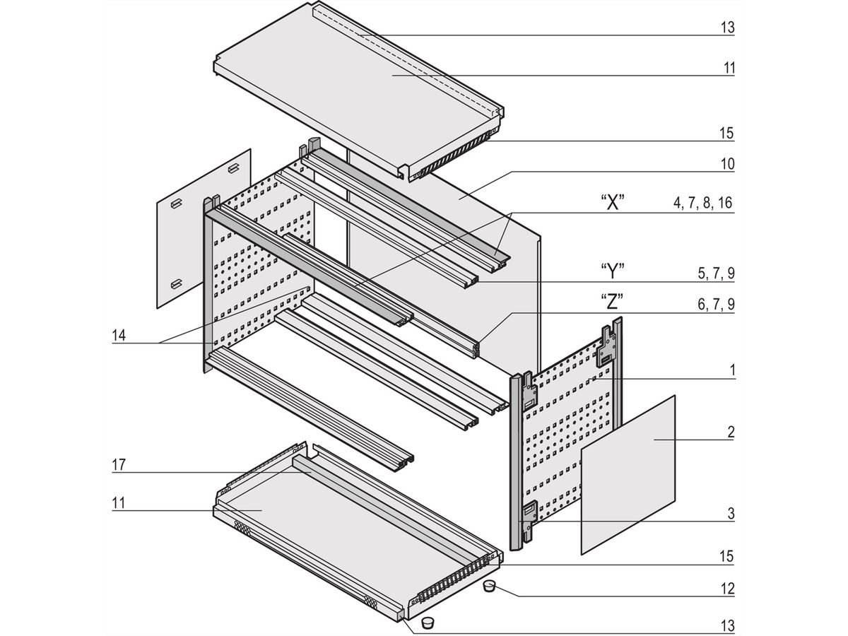 SCHROFF ratiopacPRO air Komplettgehäuse - RAT.PRO AIR HF 3/4 84TE 435T