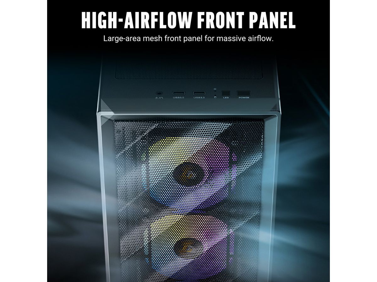 ANTEC AX85 ARGB PC Gehäuse Midi Tower Gaming ATX, schwarz