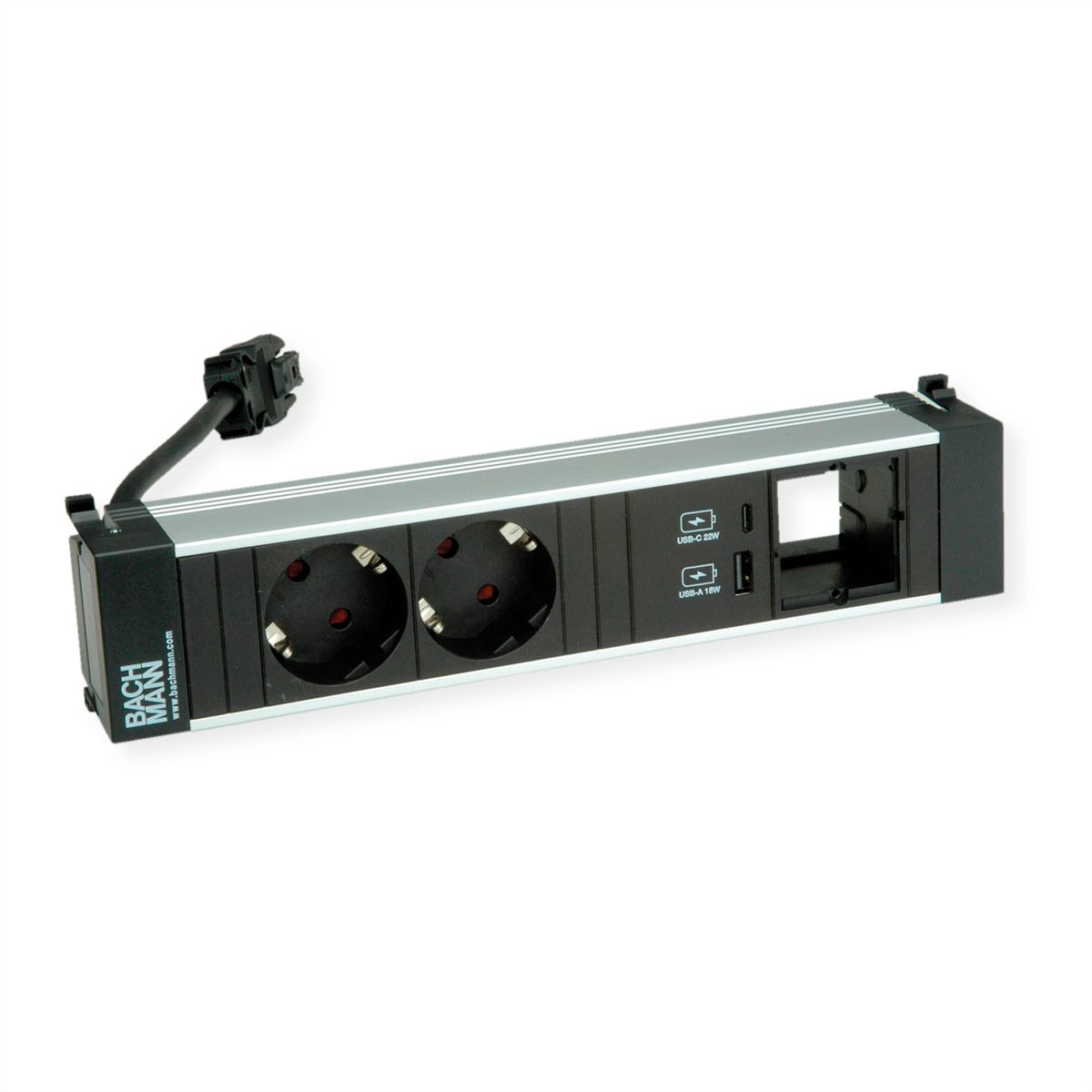 BACHMANN POWER FRAME M 2xCEE7/3, 1xUSB A&C 22W 1xCM 0,2m GST18