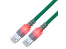 EasyLan DualBoot LED Patchkabel RJ45 S/FTP Kat.6 (Class E), mit saCon Stecker, LSOH, türkis, 10 m