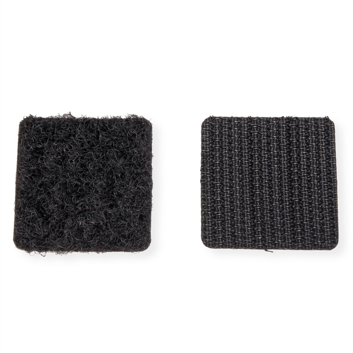 VELCRO® Klettquadrate Selbstklebend, Haken & Flausch 25mm x 25mm x 24 sets Schwarz