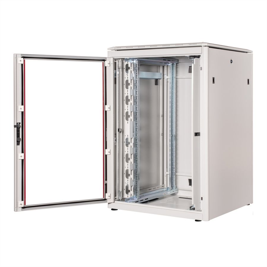 ROLINE 19-Zoll Netzwerkschrank Pro 22 HE, 800x800 BxT Glastür grau