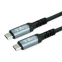 VALUE USB4 Gen3x2 Kabel, C–C, ST/ST, 8K UHD-2, 40Gbit/s, 240W, schwarz, 1 m