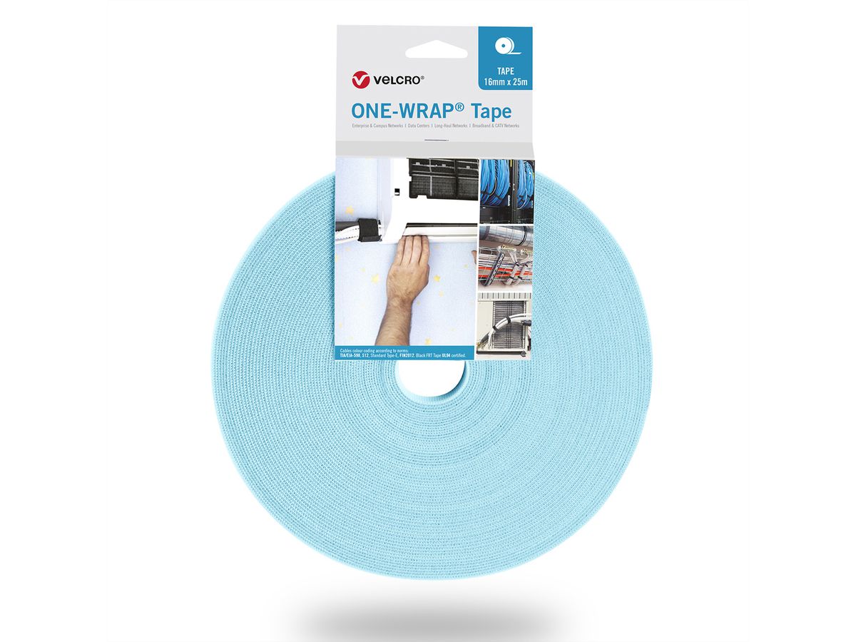 VELCRO® One Wrap® Band 25 mm breit, türkis, 25 m