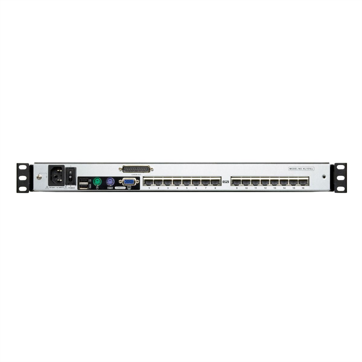 ATEN KL1508AM KVM-Switch, 43cm TFT, VGA, PS/2-USB über Kat 5, 8 Port, D, CH-Layout