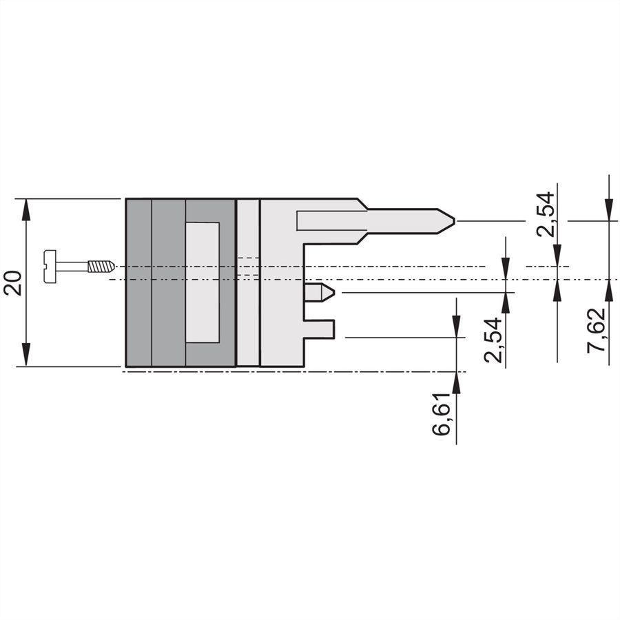 SCHROFF IET-Griff mit 0,1 Zoll Versatz - IET-GRIFF OB O SW/GR 10ST