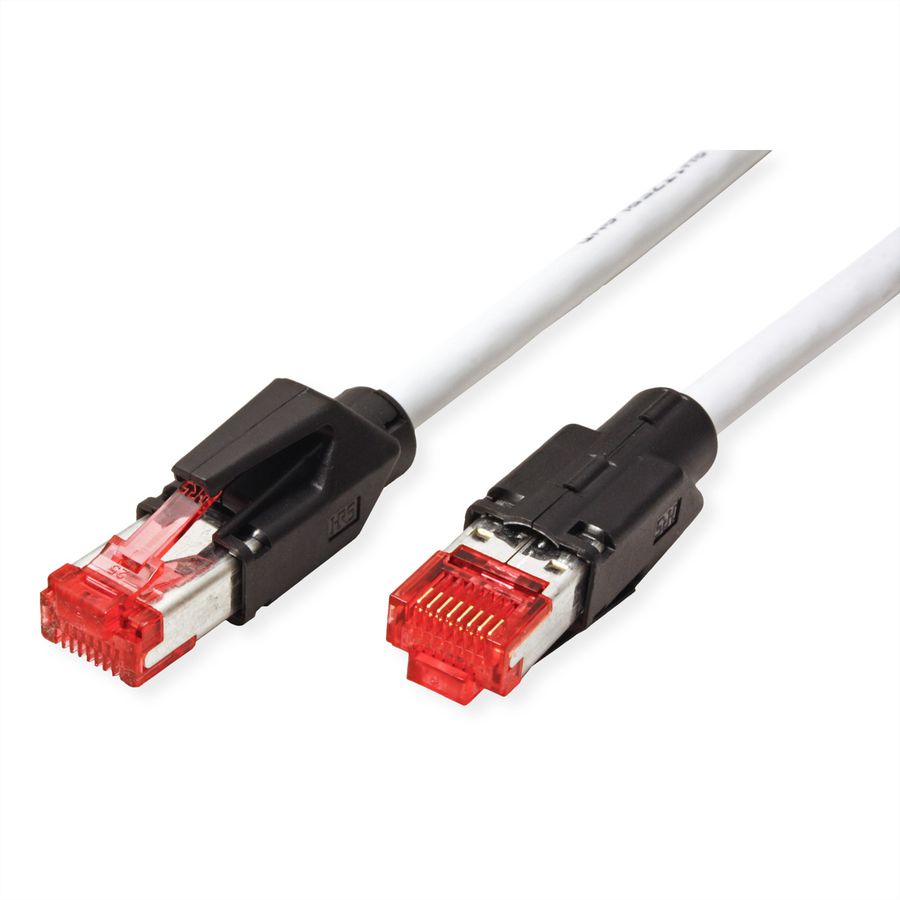 DÄTWYLER Patchkabel Cat.6 (Class E) S/FTP, CU 7702 flex LSOH, Hirose TM21, grau, 0,5 m