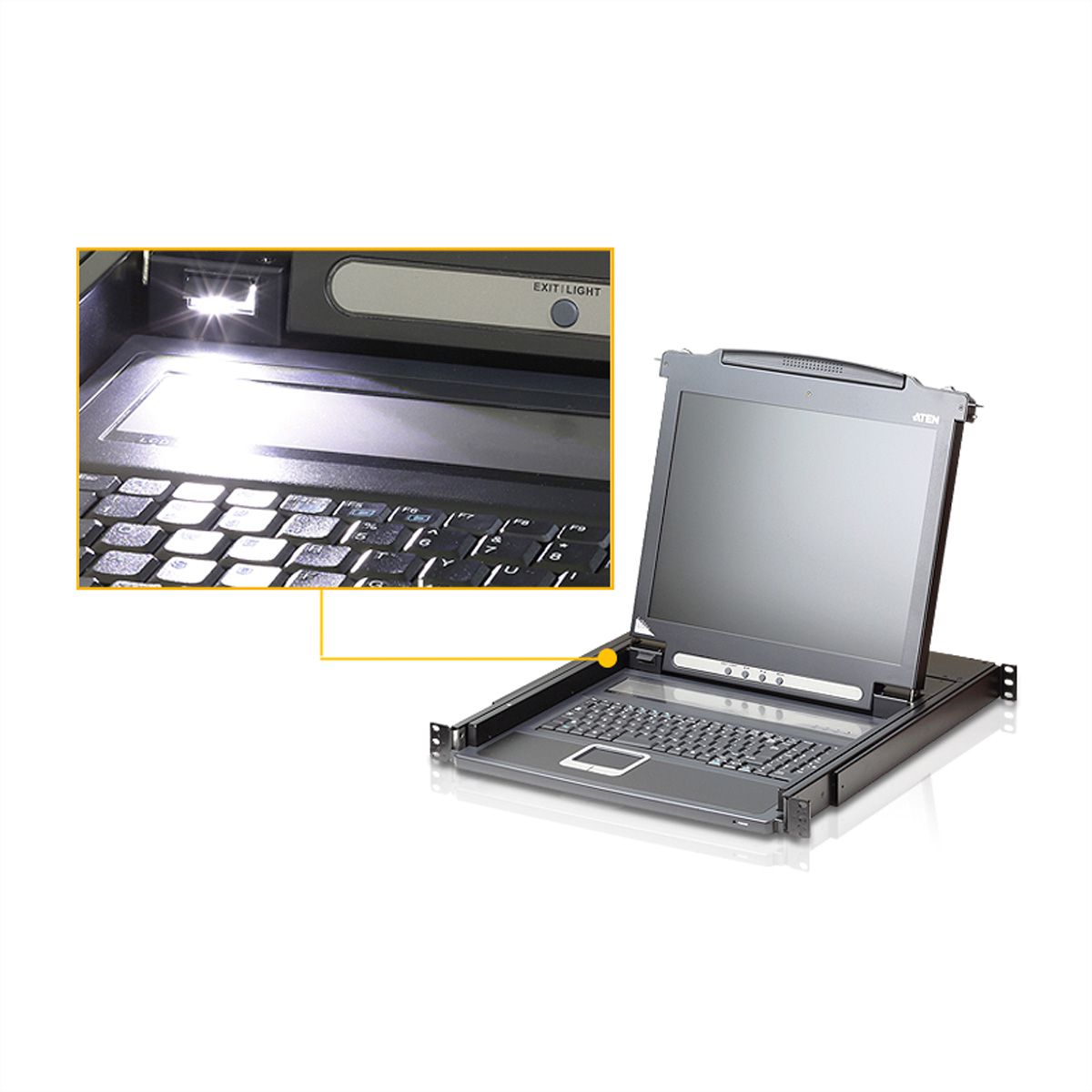 ATEN CL1000N KVM-Konsole, 19" LCD, VGA, PS/2, DE-Layout