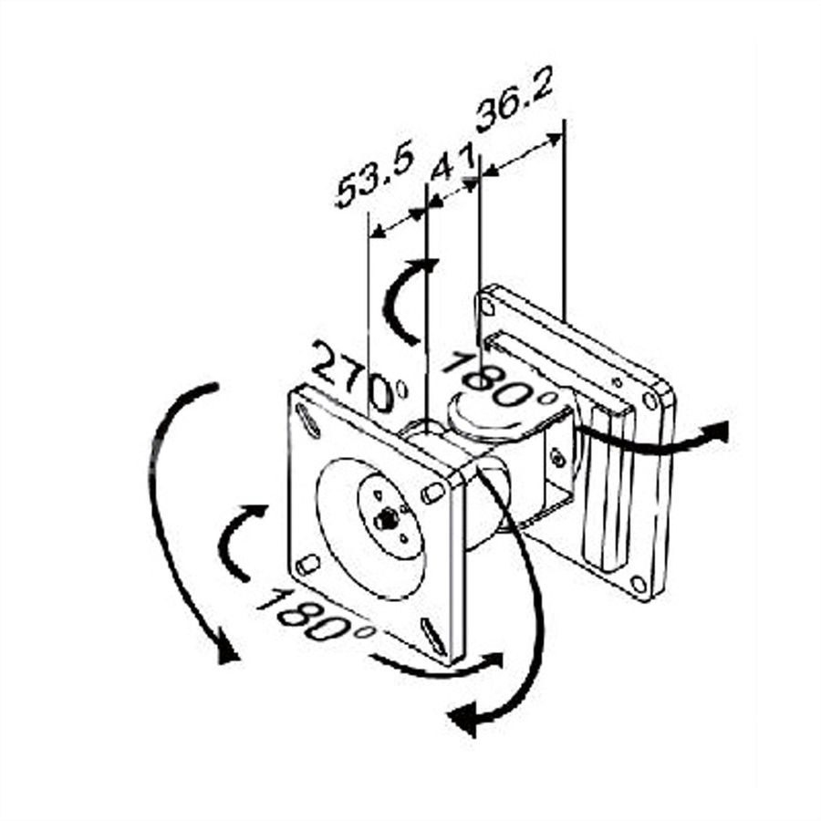 VALUE LCD-Befestigung, Wandmontage, 2 Gelenke, 14-24 Zoll, bis 8 kg, schwarz