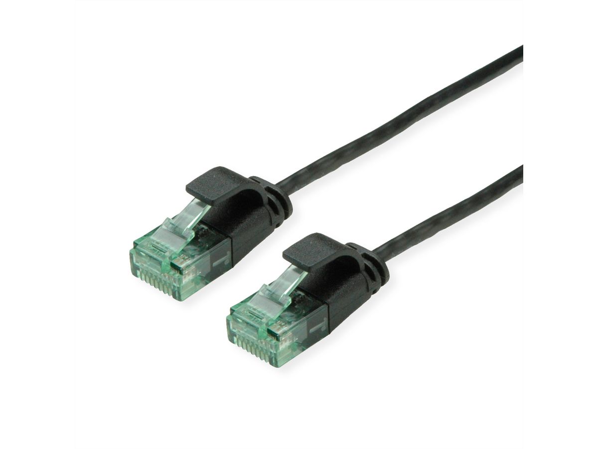ROLINE RM UTP DataCenter Patchkabel Kat.6A (Class EA), slim, schwarz, 2 m