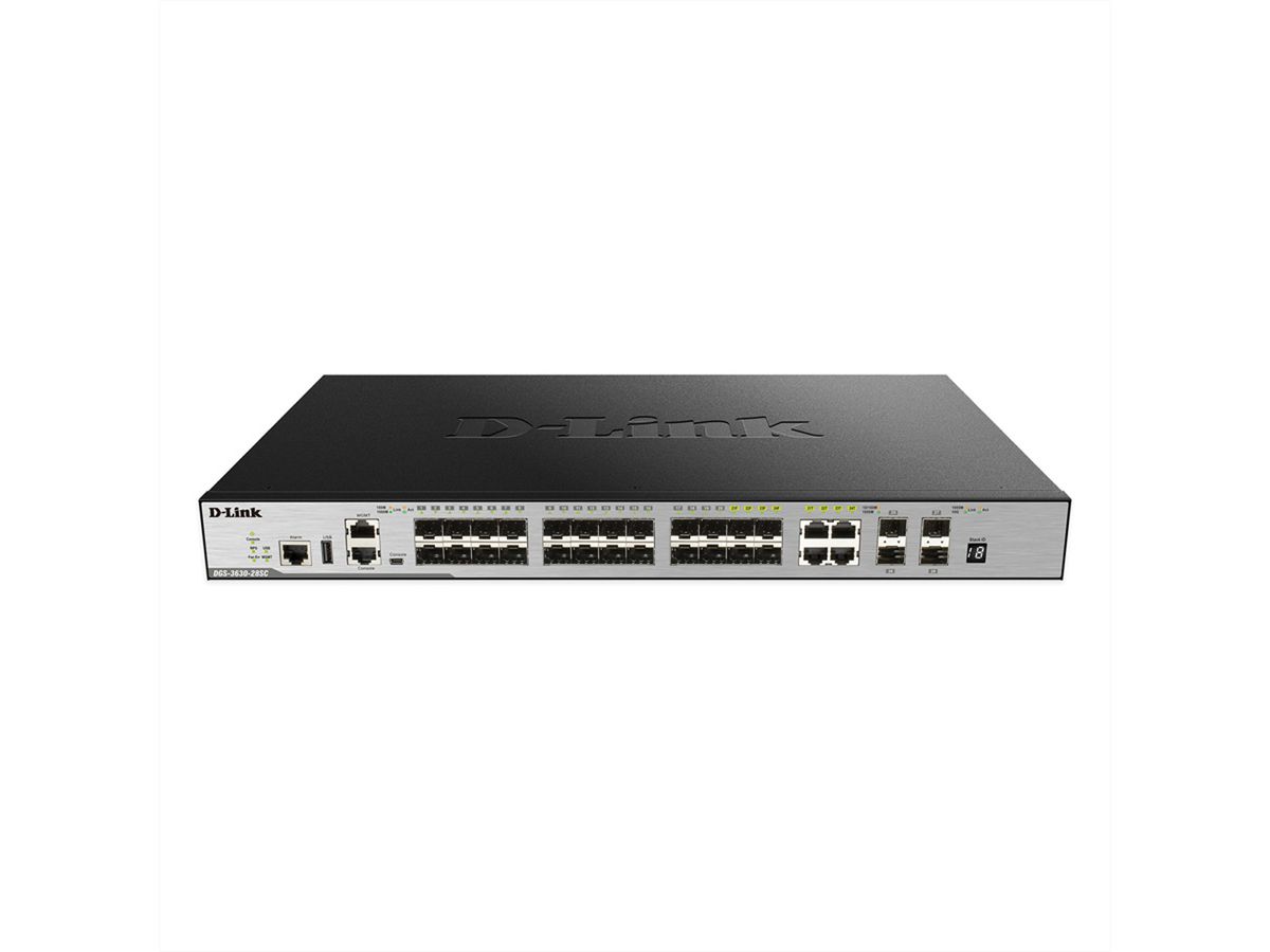 D-Link DGS-3630-28SC/SI/E 28-Port Layer 3 Fiber Gigabit Stack Switch (SI)