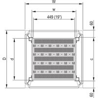 SCHROFF 19"-Fachboden, stationär, 75 kg - 19"FACHB.STAT.600B 800T 7021