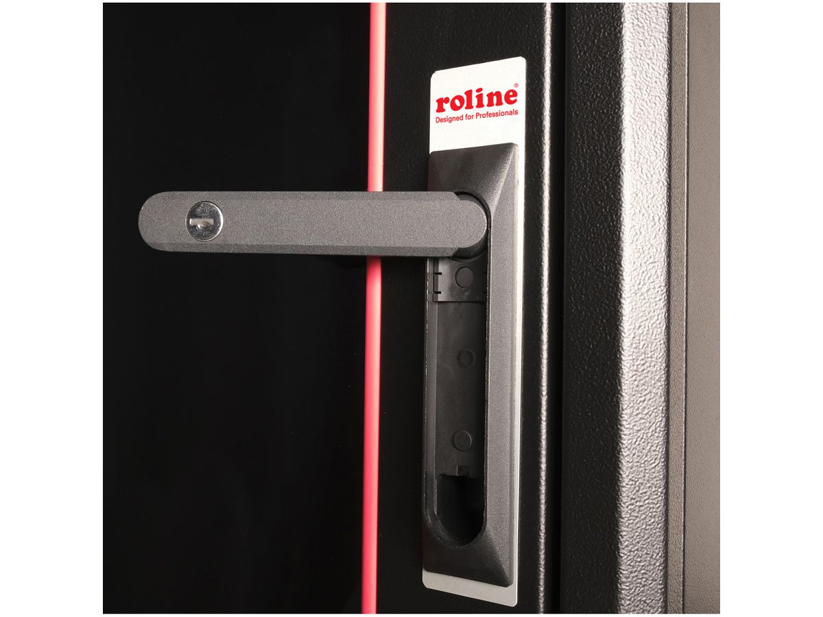ROLINE 19-Zoll Netzwerkschrank Basic 32 HE, 600x600 BxT Glastür schwarz