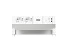 BACHMANN DESK2 PURE WHITE 2xCEE7/3, 1xUSB C/C 65W L=0,2m RAL9010