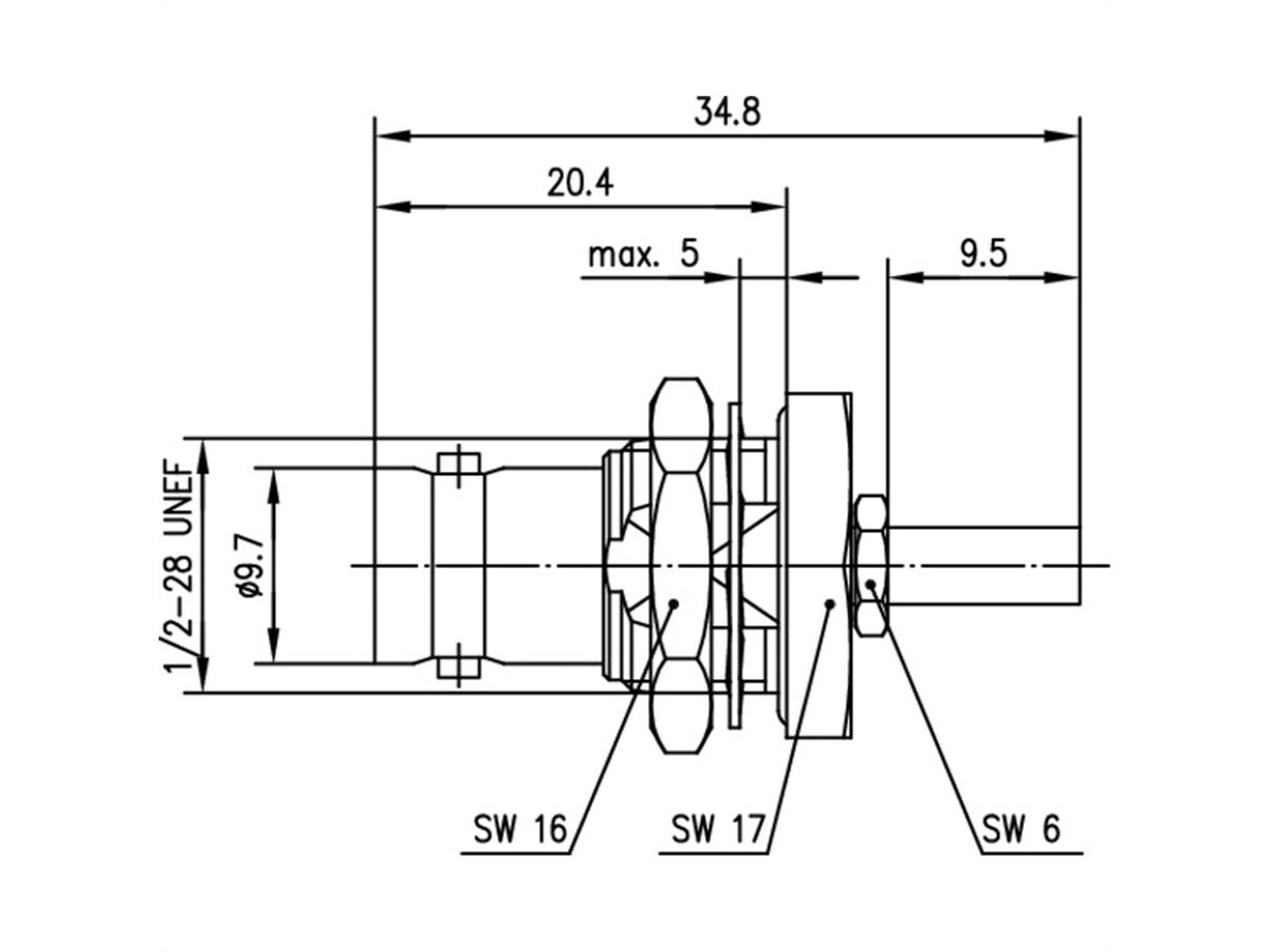 TELEGÄRTNER BNC-Kabeleinbaubuchse 50 Ohm, für RG-316/U crimp