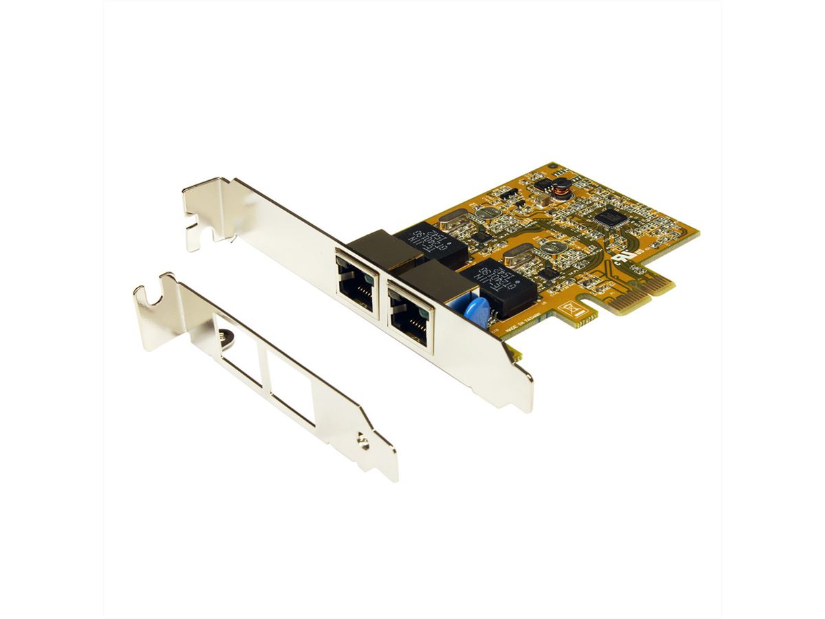 EXSYS EX-6072-4K 2 Port PCIe Dual Ethernet Netzwerkkarte mit 4KV Surge Protection