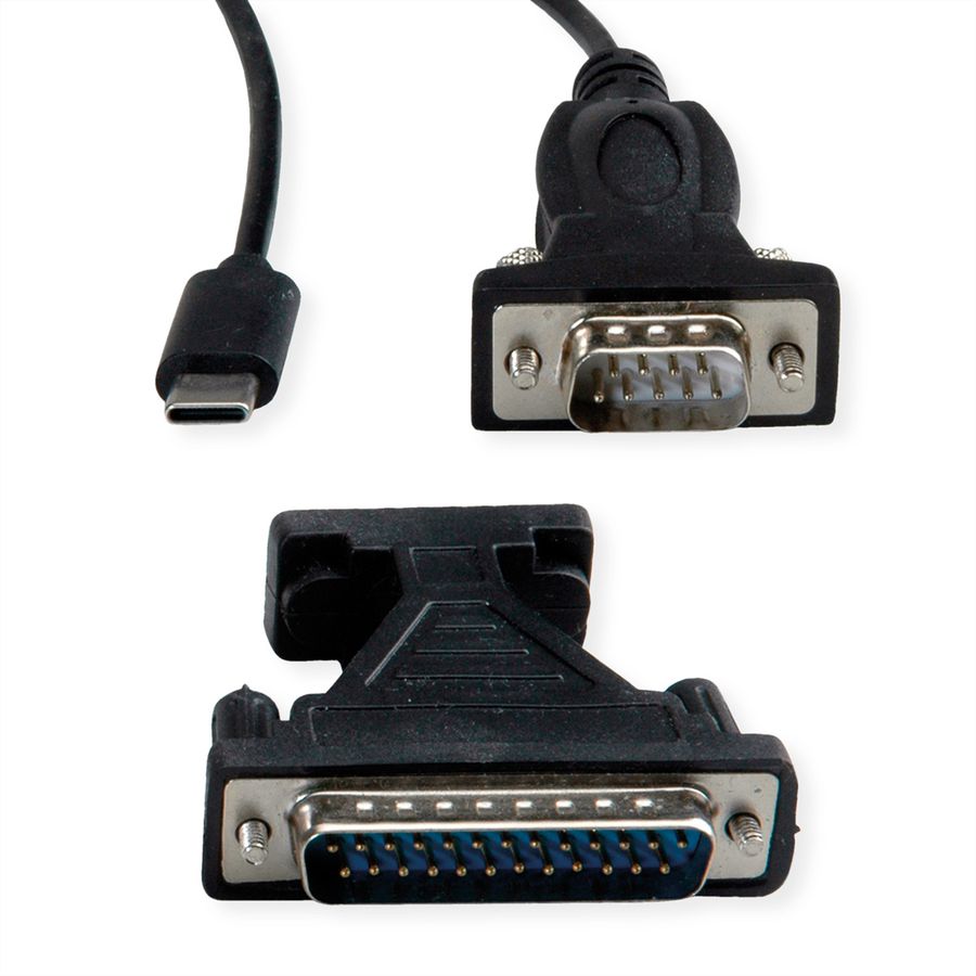 VALUE USB - Seriell Konverter-Kabel, Typ C - RS232, schwarz, 1,8 m