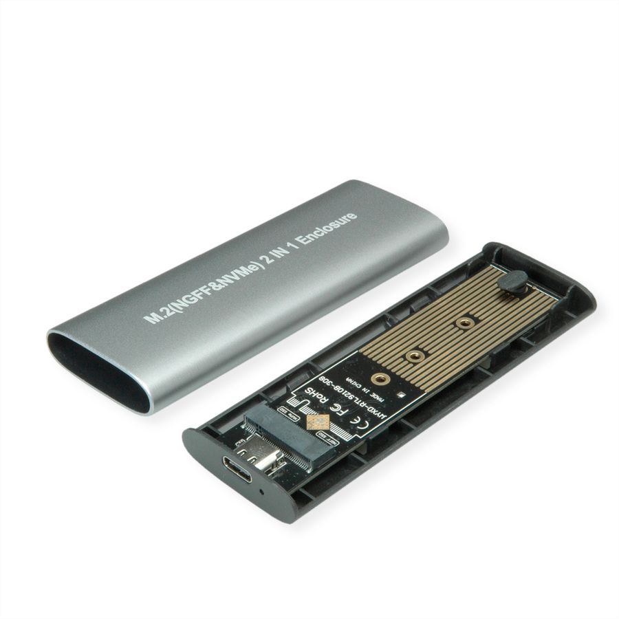 VALUE Externes SSD-Gehäuse, M.2, NVMe zu USB 3.2 Gen 2 Typ C