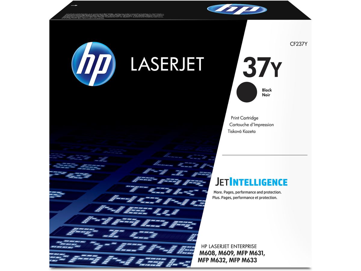 HP 37Y Schwarz Original LaserJet Tonerkartusche mit sehr hoher Reichweite.