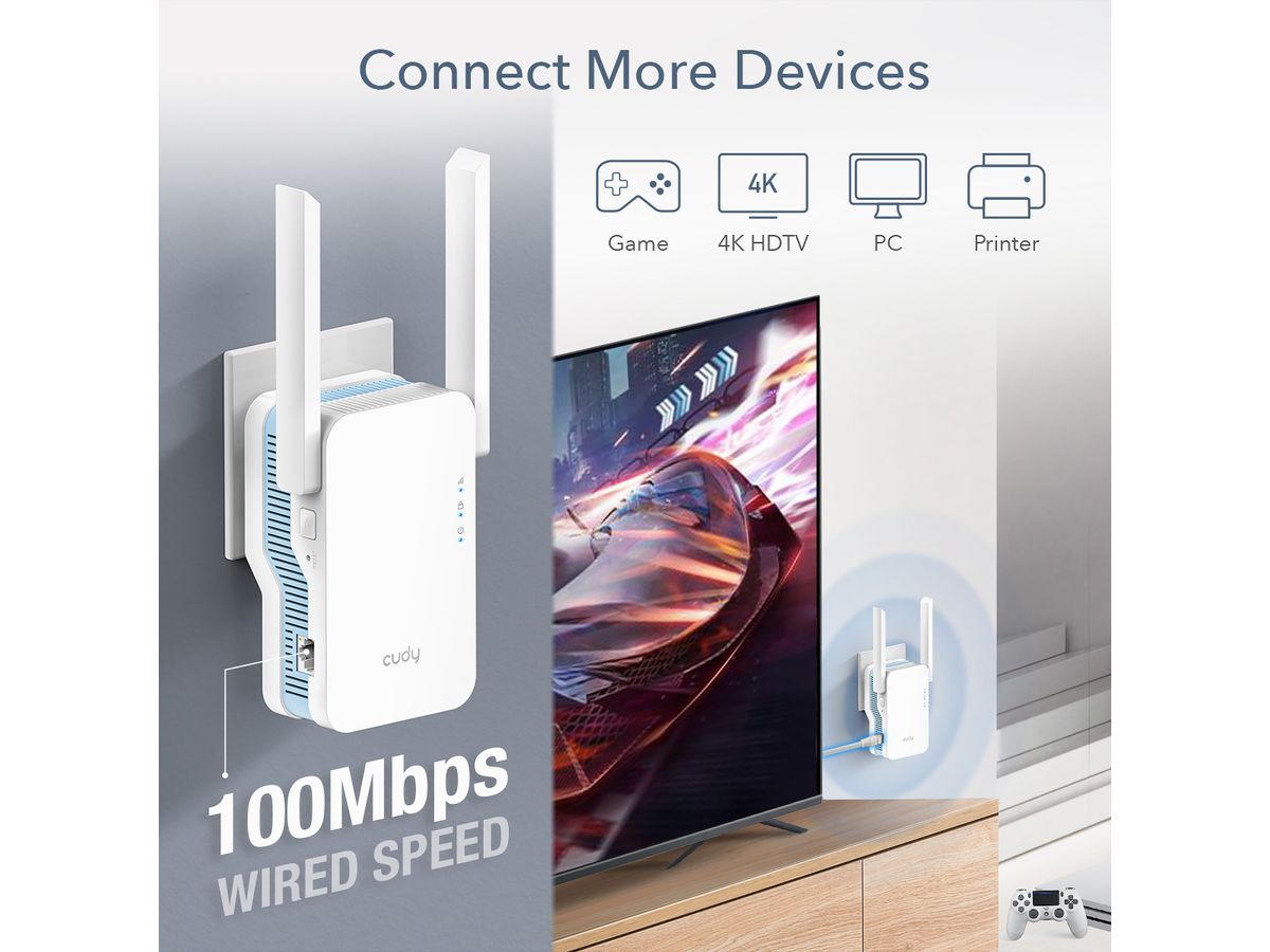 CUDY RE1200 AC1200 Wi-Fi Mesh Repeater
